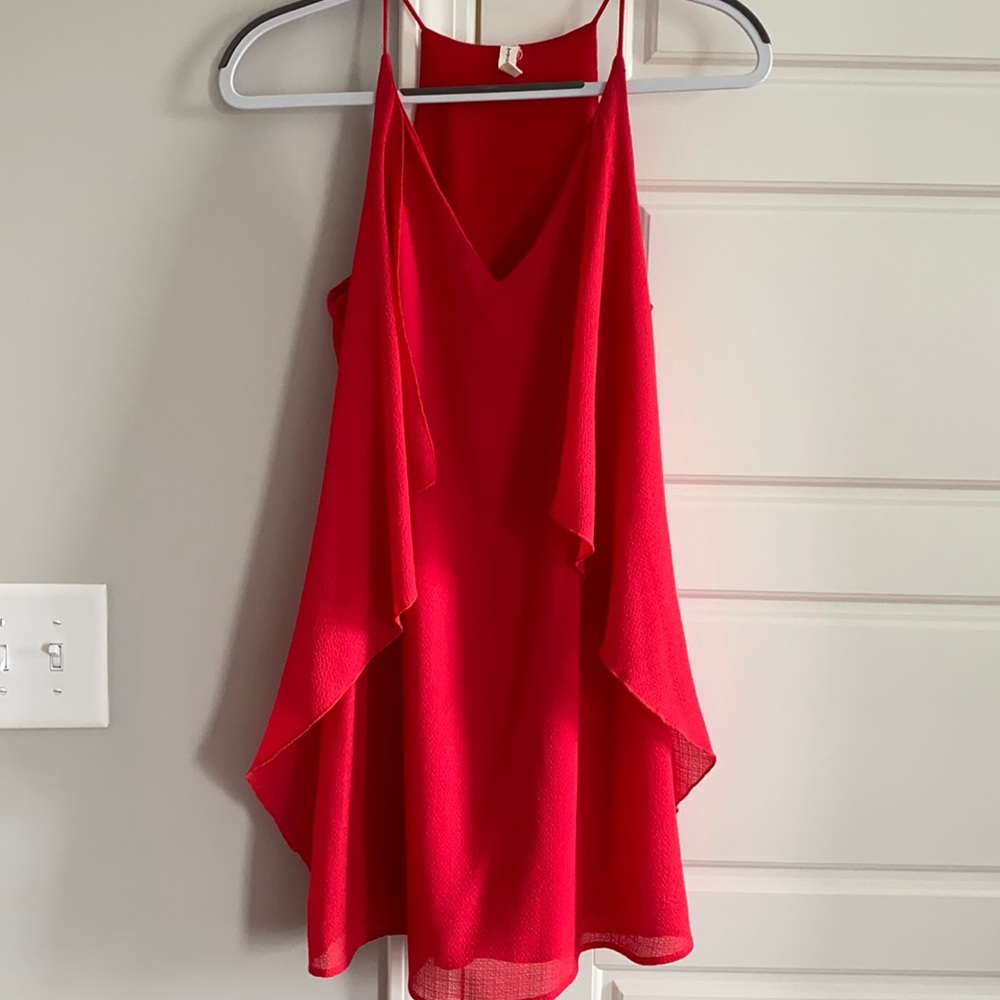 Red, Flowy Shift Dress